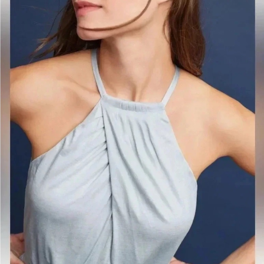 Moulinette Soeurs Soft Blue Gray Halter Dress